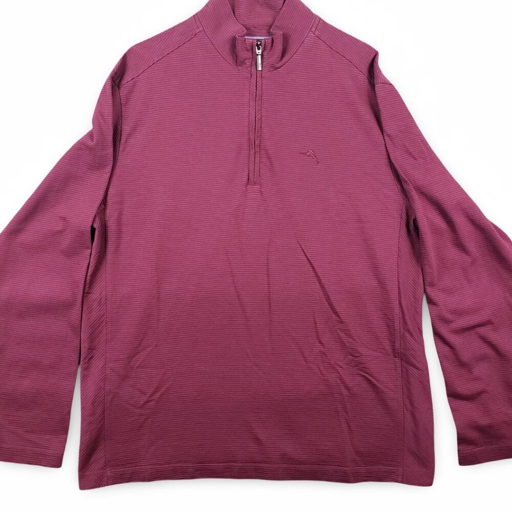 Tommy Bahama Island Modern Fit 1/4 Zip Pullover Red 2XLT✨50% Off Bundles 3+